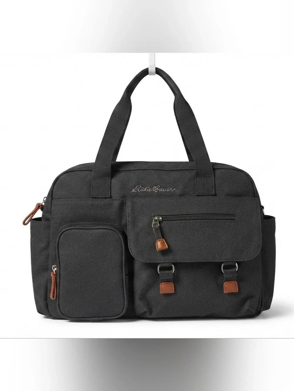 ​Eddie Bauer Diaper Bag Tote - Grey Canvas with Copper Lining - 14.5x12